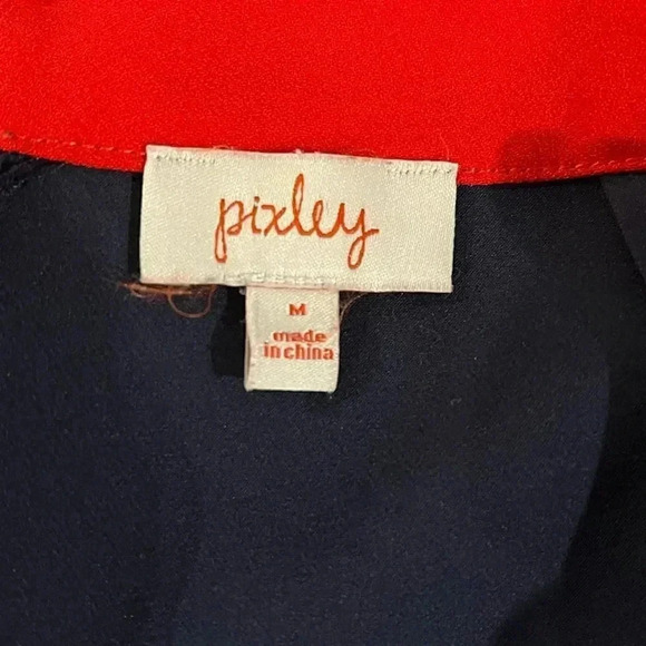 Pixley size M navy eyelet skirt with red waist and scalloped bottom EUC - Picture 6 of 7